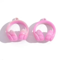DIY pink marble texture headphone charm pendant for bags and keychains accessories - Pink