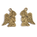 Antique bronze angel charms for DIY jewelry making with detailed relief wings and halo - 23x17mm / Antique Bronze