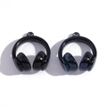 DIY accessory set featuring two black high-gloss resin headphone-shaped mini pendants - Black