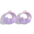 3D acrylic mini headphone charm in purple and pink gradient for DIY accessories - Purple