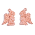 Coppia di ciondoli angelo in oro rosa per gioielli fai-da-te in lega stile vintage - 23x17mm / Oro rosa