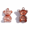 Süße Teddybär-Anhänger aus Roségold-Legierung für DIY-Halsketten und Schmuck - Roségold