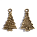 Vintage bronze Christmas tree charms for DIY jewelry making and festive decorations - 25*15mm / Antique Bronze