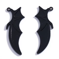 Gothic black bat wing charms in polished metal alloy for DIY necklace and jewelry making - Electrophoretic Black