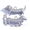 Matte silver dachshund dog pendant charms for DIY jewelry making 3.9x1.8cm set - 18*39MM / Matte White K (A7-404)