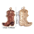 Ciondolo a forma di stivale da cowboy in smalto marrone e lega d'oro con misure - Stile Stivale da Cowboy (A7-257) / Marrone