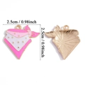 Ciondolo a bandana smaltato rosa e bianco con stella dorata per gioielli fai-da-te - Stile Bandana (A7-258) / Rosa