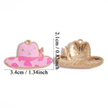 Ciondolo a cappello da cowboy in smalto rosa per gioielli fai da te e portachiavi - Stile Cappello da Cowboy (A7-260) / Rosa