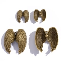 Antique bronze gothic angel wings alloy pendant with detailed feather texture for DIY jewelry - Small (26*24mm) / Antique Bronze