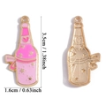 Ciondolo a bottiglia in smalto rosa con stelle dorate per accessori fai-da-te - Stile Bottiglia (A7-263) / Rosa