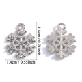 Silberner Schneeflocken-Anhänger mit Strasssteinen, Vorder- und Rückseite mit Maßen - Schneeflocken-Stil (A7-440-Weiß K)