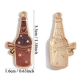 Ciondolo bottiglia di vino smaltato marrone rossastro e oro per portachiavi fai-da-te - Stile Bottiglia (A7-263) / Marrone
