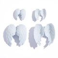 Weiße gotische Engelsflügel-Anhänger in zwei Größen mit Vorder- und Rückseite - Elektrophoretisch Weiß
