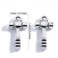 Retro silver hammer charms for DIY jewelry making, size 0.8x1.6cm with hanging loops - Hammer Style (A7-415) / Antique Silver