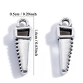 Mini antique silver alloy saw pendant charms with dimensions for DIY jewelry making - Antique Silver