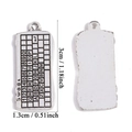 Vintage silver alloy keyboard pendant charm for DIY jewelry making and school supplies - Keyboard Style (A7-290)