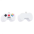 White resin game controller pendant for DIY jewelry making with colorful buttons - White