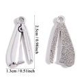 Silver alloy pinch bails for DIY school jewelry pendants measuring 2.5cm by 1.3cm - Stapler Style (A7-292)