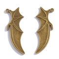 Pair of antique bronze gothic bat wing alloy charms for DIY necklaces and earrings - Antique Bronze