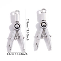 Antiek zilveren kompas hangers voor sieraden maken, schoolthema DIY-legering - Kleine Passer Stijl (A7-294)