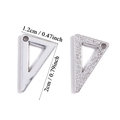 Zilveren driehoekige hanger van legering met gepolijste en matte afwerking voor DIY sieraden - Geodriehoek Stijl (A7-296)