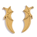 Pair of golden gothic bat wing pendants made of alloy for DIY necklace making - Antique Gold