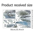 Detail view of 60x90cm tropical leaf wall stickers showing precise product dimensions and size - 30x90cm