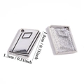 Antiek zilveren boekvormige bedel voor DIY sieraden met afmetingen vermeld - Book Style (A7-299)