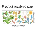 Detalle del pliego de pegatinas de dinosaurios infantiles de 90cm x 39cm para pared - Versión China (LD94001)
