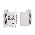 Zilverkleurige notebook bedel voor DIY sieraden met spiraal en notebook inscriptie - Notitieboek Stijl (A7-305)
