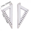 Zilveren driehoek liniaal hangers van legering met schaal voor schoolse sieraden maken - Grote Geodriehoek Stijl (A7-309)