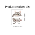 Süßer KG304 Katzen-Wandsticker Maße 19x14,5cm für Schlafzimmer- und Heimdekoration - Graue Getigerte Katze (KG304) / 14.5*19cm