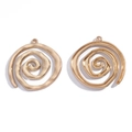 Golden swirl alloy pendant with vintage spiral design for DIY necklace and bracelet crafting - KC Gold