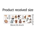 Ficha técnica de dimensiones para pegatinas de pared tema café de 30x90cm - 30*90cm