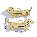Polished gold dog pendant charm for DIY jewelry measuring 1.8cm by 3.9cm in size - 18*39MM / Light Gold (A7-404)