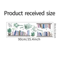 Adesivi murali con libreria a cartoni e piante verdi in foglio da 90x30cm per decoro - 30*90cm