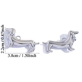 Polished silver metal dachshund dog charms for DIY jewelry making 3.8cm pendants - White K (A7-405)