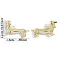 Polished gold metal dachshund charms for DIY jewelry and keychains, 3.8cm wide - Light Gold (A7-405)