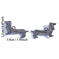 Polished gun black dachshund alloy pendant for DIY necklaces and keychains, set of 2 pieces - Gun Black (A7-405)
