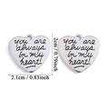 Silver heart pendant engraved with You Are Always In My Heart for DIY jewelry - Always In My Heart (A7-224) / Antique Silver