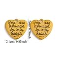 Golden heart-shaped alloy charm with 'You are always in my heart' engraving - Always In My Heart (A7-224) / Antique Gold