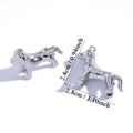 Silver dog pendant in polished metal for DIY necklaces and keychains, 2.8cm length - White K (A7-406)