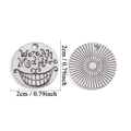 Vintage silver alloy pendant with 'We're All Mad Here' quote and Cheshire Cat grin - Cheshire Cat We're All Mad Here (A7-225) / Antique Silver