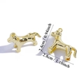 Polished golden dog charm pendant with dimensional design for jewelry making - Light Gold (A7-406)
