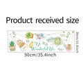 Detalle que muestra el tamaño recibido de 90cm x 30cm de pegatinas de plantas y pájaro - Diseño de 30*90CM