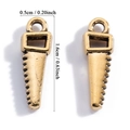 Mini hand saw and chainsaw pendants in antique gold finish for DIY jewelry crafting - Hand Saw Style (A7-416) / Antique Gold