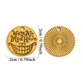 Vintage gold alloy Alice in Wonderland pendant with We're All Mad Here engraving - Cheshire Cat We're All Mad Here (A7-225) / Antique Gold