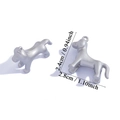 Polished silver puppy dog alloy pendants for DIY necklaces and keychains, size 2.4x2.8cm - Matte White K (A7-406)
