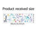 Detailed sheet of watercolor ocean stickers with whales and octopus in 90x30cm layout - 30x90cm Layout