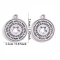 Silver vintage alloy pendants with Make a Wish and Success star cutout engravings - Make A Wish Success (A7-226) / Antique Silver